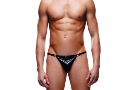 Глянцевые мужские V-стринги Envy черные S/M