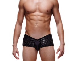 Блестящие мужские трусы-хипсы Envy черные S/M