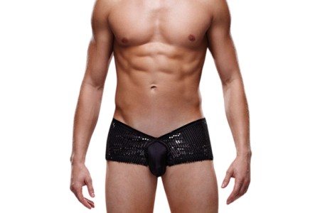 Блестящие мужские трусы-хипсы Envy черные M/L