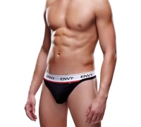 Мужские трусы-тонги на широкой резинке Envy черные S/M