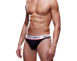 Мужские трусы-тонги на широкой резинке Envy черные S/M