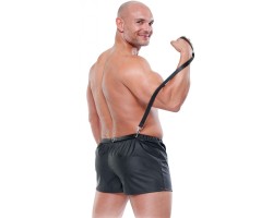 Черные мужские боксеры с поводком Fetish Obedience Boxer L/XL