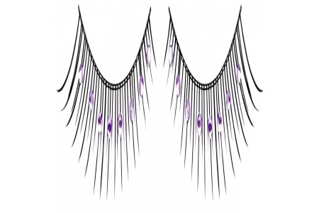 Накладные ресницы с фиолетовыми стразами Baci