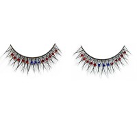 Накладные ресницы с красными и голубыми стразами Baci