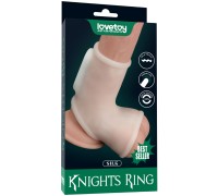 Гладкая вибронасадка на пенис и мошонку Vibrating Silk Knights Ring with Scrotum Sleeve