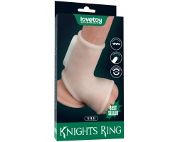 Гладкая вибронасадка на пенис и мошонку Vibrating Silk Knights Ring with Scrotum Sleeve
