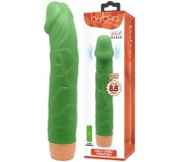 Светящийся в темноте зеленый вибратор с загнутой головкой Bill 23 см