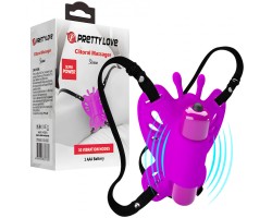 Клиторальный вибростимулятор-бабочка на ремешках Pretty Love Sloane