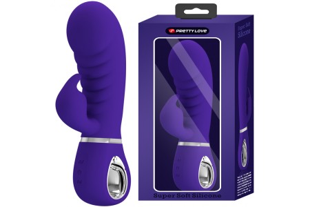 Перезаряжаемый вибратор с клиторальным стимулятором Pretty Love Prescott фиолетовый
