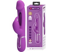 Перезаряжаемый вибратор с клиторальным стимулятором и стимулирующим язычком для зоны G Pretty Love Kampas