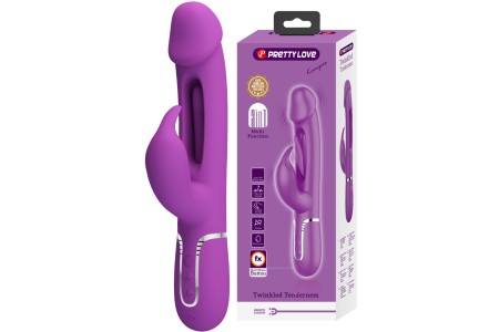 Перезаряжаемый вибратор с клиторальным стимулятором и стимулирующим язычком для зоны G Pretty Love Kampas