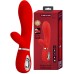 Перезаряжаемый вибратор с клиторальным стимулятором Pretty Love Thomas красный - фото