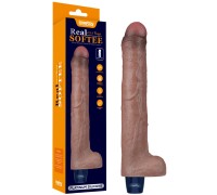 Реалистичный вибратор-мулат с мошонкой Real Softee 27 см