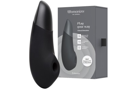Бесконтактный вакуумно-волновой стимулятор клитора с вибрацией Womanizer Enhance черный