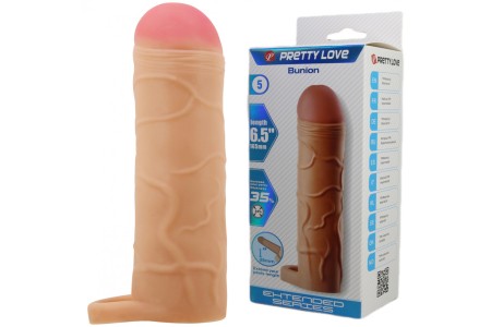 Удлиняющая насадка с креплением под мошонку Pretty Love Bunion телесная + 2,5 см