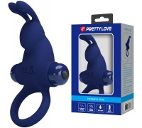 Эрекционное виброкольцо Pretty Love Vibrant Penis Ring I с клиторальным стимулятором синее