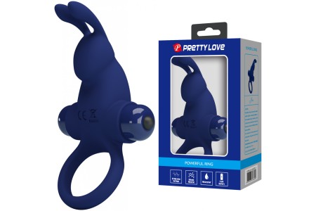 Эрекционное виброкольцо Pretty Love Vibrant Penis Ring I с клиторальным стимулятором синее