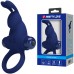 Эрекционное виброкольцо Pretty Love Vibrant Penis Ring I с клиторальным стимулятором синее - фото