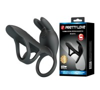 Вибронасадка на пенис с двойным эрекционным кольцом Pretty Love Vibrating Penis Sleeve Matty