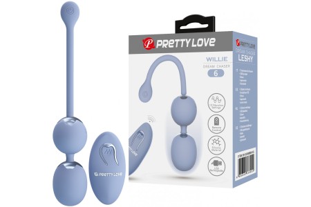 Вагинальные шарики с вибрацией Pretty Love Willie с пультом ДУ сиреневые
