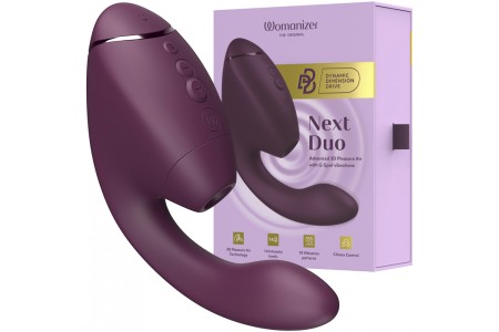 Роскошный вакуумный вибростимулятор для G точки и клитора Womanizer Next Duo фиолетовый