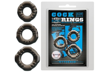 Набор из трех разных эрекционных колец Cock Ring Yvonne