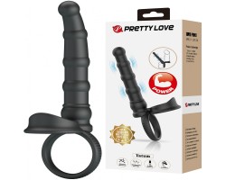 Вибронасадка для двойного проникновения с петлей на мошонку Pretty Love Tatum