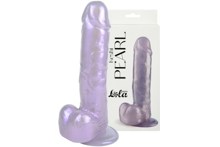 Перламутровый фаллос с мошонкой Keshi Pearl фиолетовый 19 см