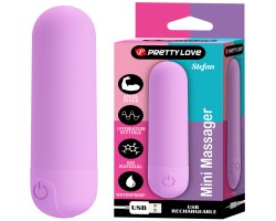Перезаряжаемая вибропуля Pretty Love Stefan с 10 режимами вибрации лиловая