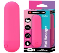 Перезаряжаемая вибропуля Pretty Love Stefan с 10 режимами вибрации малиновая