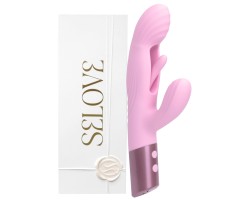 Розовый вибратор-пульсатор с клиторальным стимулятором и движущимся язычком для зоны G Selove Fluttery