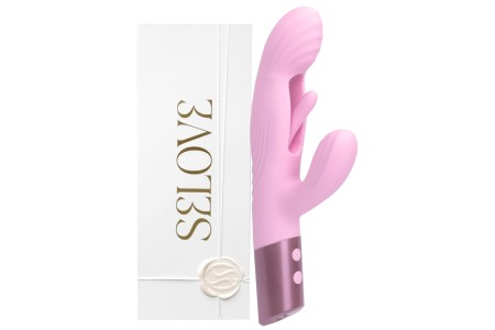 Розовый вибратор-пульсатор с клиторальным стимулятором и движущимся язычком для зоны G Selove Fluttery