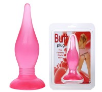 Розовая анальная пробка с присоской Butt plug