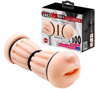 Двусторонний мастурбатор Crazy Bull Nancy вагина и ротик с уплотняющими кольцами