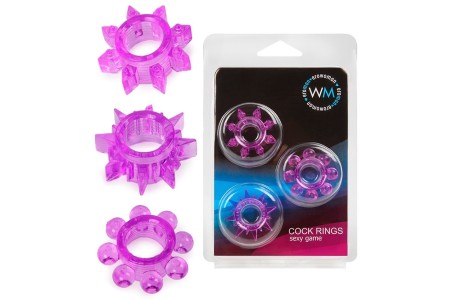 Набор эрекционных колец с дополнительным рельефом EroMan