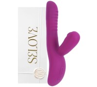 Фиолетовый вибратор-пульсатор с вакуумным клиторальным стимулятором Selove Caress