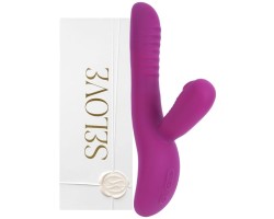 Фиолетовый вибратор-пульсатор с вакуумным клиторальным стимулятором Selove Caress