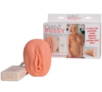 Мастурбатор-вагина с вибрацией и функцией внутреннего вращения Giant Pussy