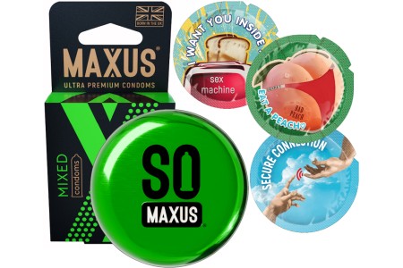 Презервативы в металлическом кейсе Maxus №3 Mixed микс