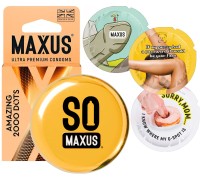 Презервативы в металлическом кейсе Maxus №3 Amazing 2000 Dots точечные