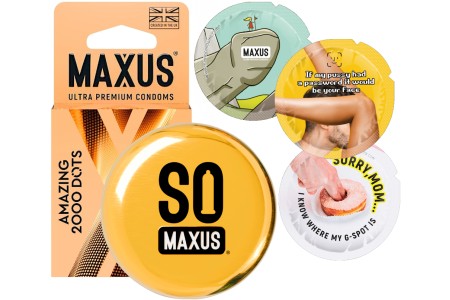 Презервативы в металлическом кейсе Maxus №3 Amazing 2000 Dots точечные