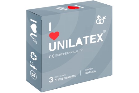 Ребристые презервативы Unilatex Ribbed 3 шт