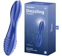 Двусторонний фаллос из стекла Satisfyer Dazzling Crystal 2 синий 20 см