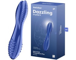 Двусторонний фаллос из стекла Satisfyer Dazzling Crystal 2 синий 20 см