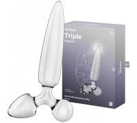 Стеклянный стимулятор 3 в 1 Satisfyer Triple Crystal 1 прозрачный 21 см