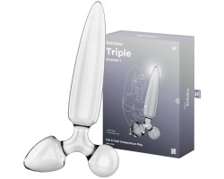 Стеклянный стимулятор 3 в 1 Satisfyer Triple Crystal 1 прозрачный 21 см