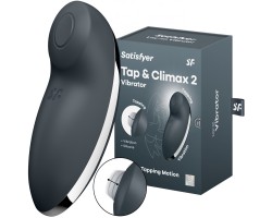 Клиторальный вибростимулятор с пульсацией Satisfyer Tap And Climax 2 серый