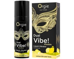 Съедобный интимный гель с возбуждающим эффектом вибрации Orgie Dual Vibe Lemon Gin And Tonic 15 мл