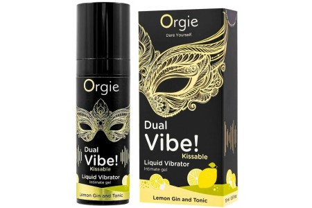 Съедобный интимный гель с возбуждающим эффектом вибрации Orgie Dual Vibe Lemon Gin And Tonic 15 мл