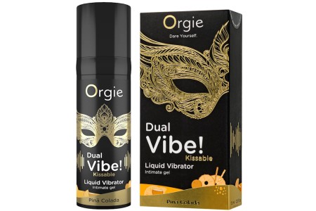 Съедобный интимный гель с возбуждающим эффектом вибрации Orgie Dual Vibe Pina Colada 15 мл